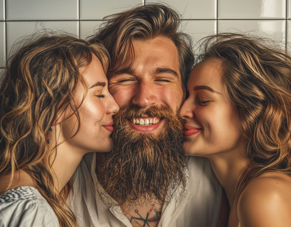 man with soft beard after using milkman beard oil, balm and shampoo