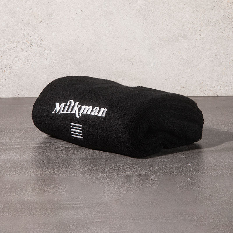 Black bamboo microfiber face towel by milkman