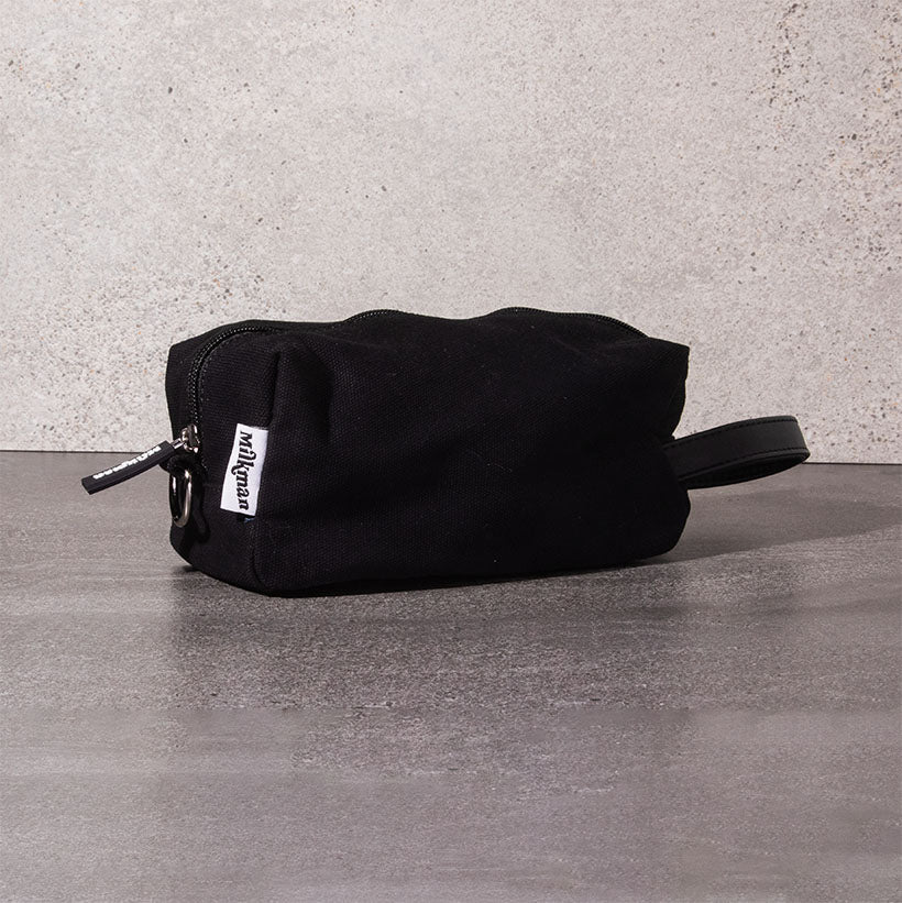 black canvas toiletry dopp bag for men